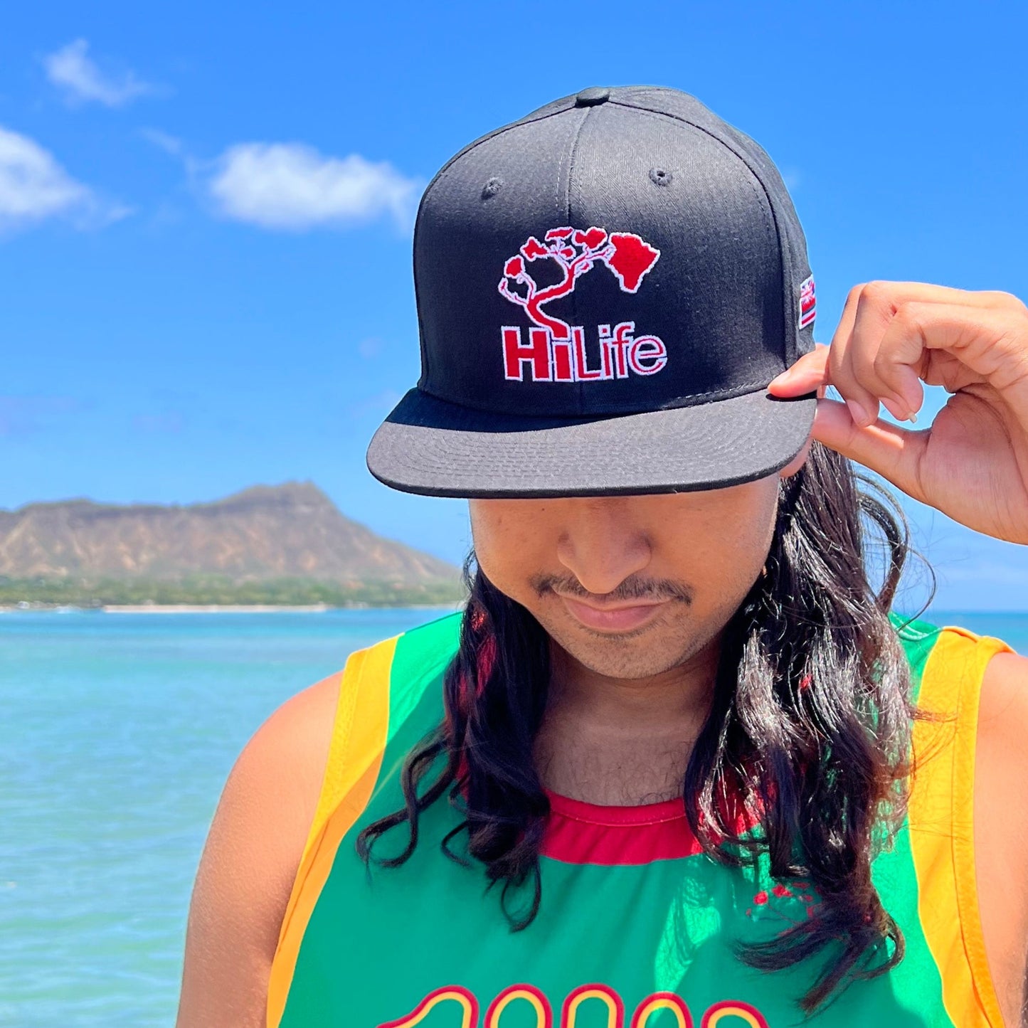 BASIC LOGO Snapback hats Red/White