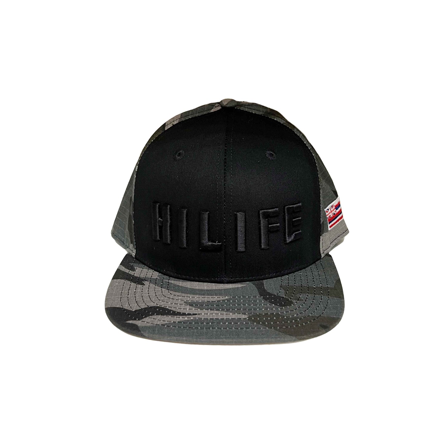 HILIFE logo Snapback hats Black Gray Camo with Black front