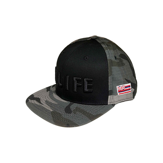 HILIFE 3D logo Snapback hats Black Gray Camo with Black front