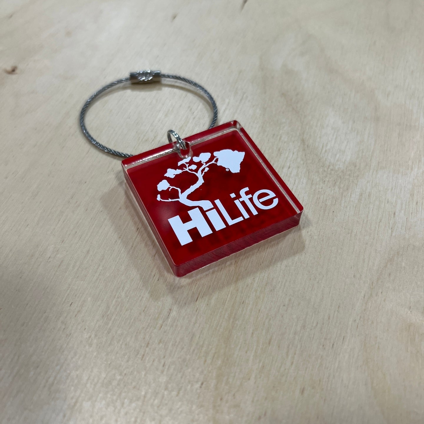 Keychain - Square Acrylic with Stainless Steel Wire