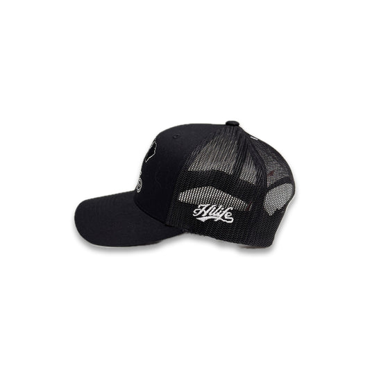 BASIC LOGO Snapback hats Black Mesh Curved Bill