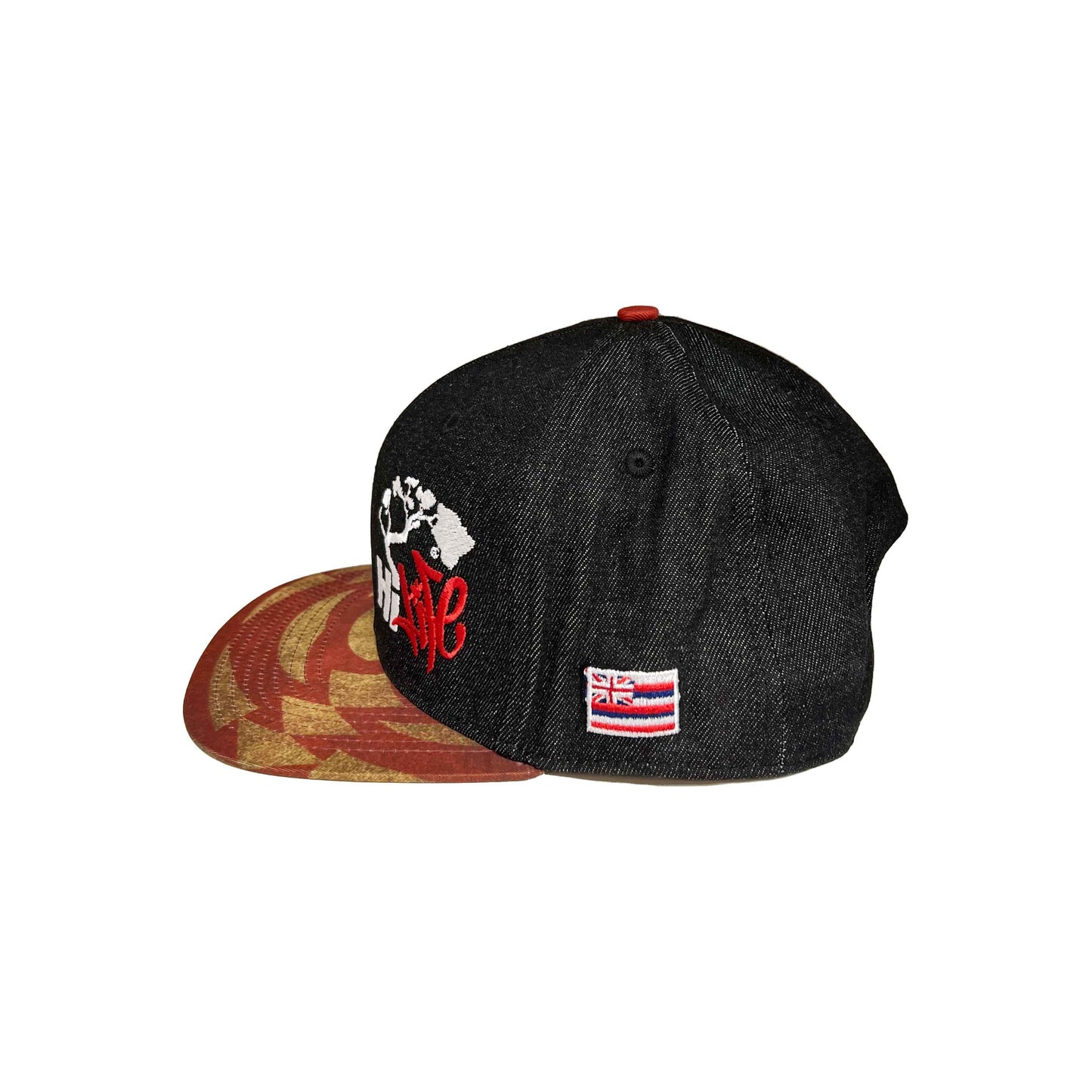 Hapa Snapback hats Black Denim Red Cloak