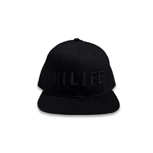 HILIFE 3D logo Snapback hats Black on Black