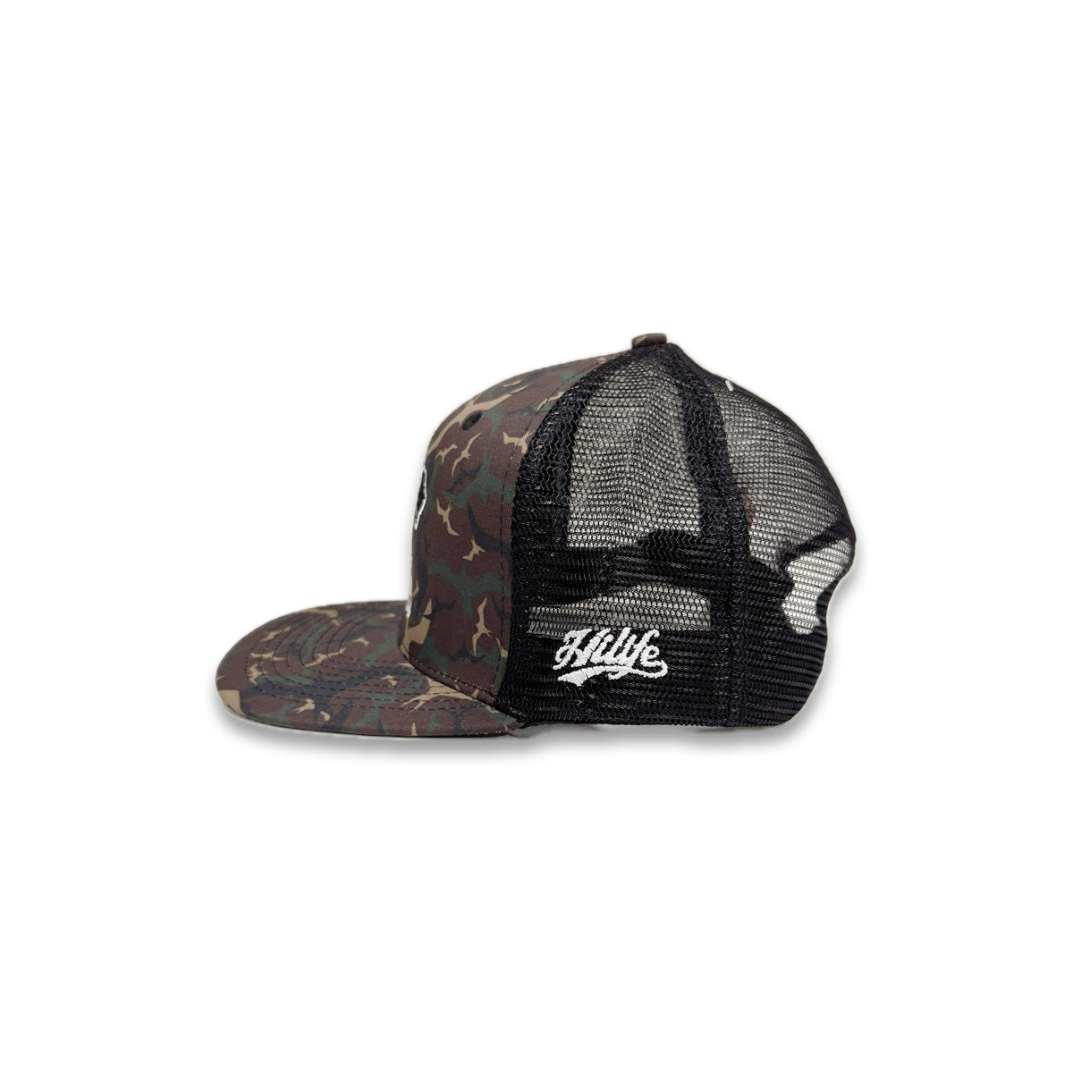 BASIC LOGO Snapback hats Woodland Iwa Camo Mesh