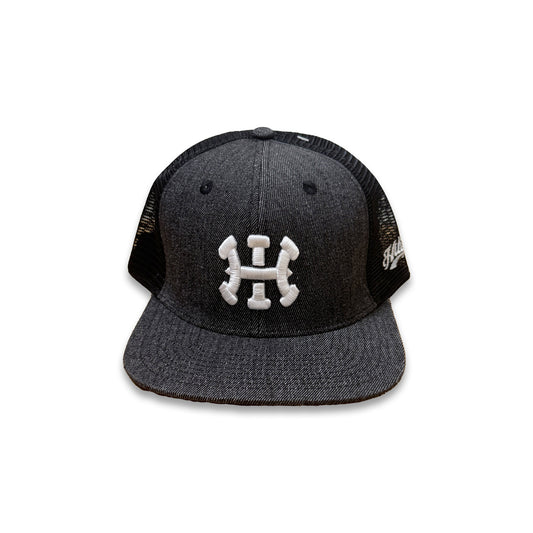 NEW HI 3D Snapback hats Black Denim/Black Mesh