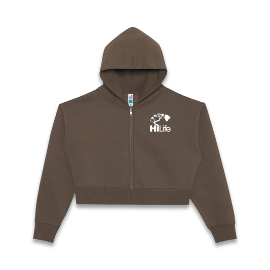 Women's Relaxed Cropped Full-Zip Hoodie Quilt