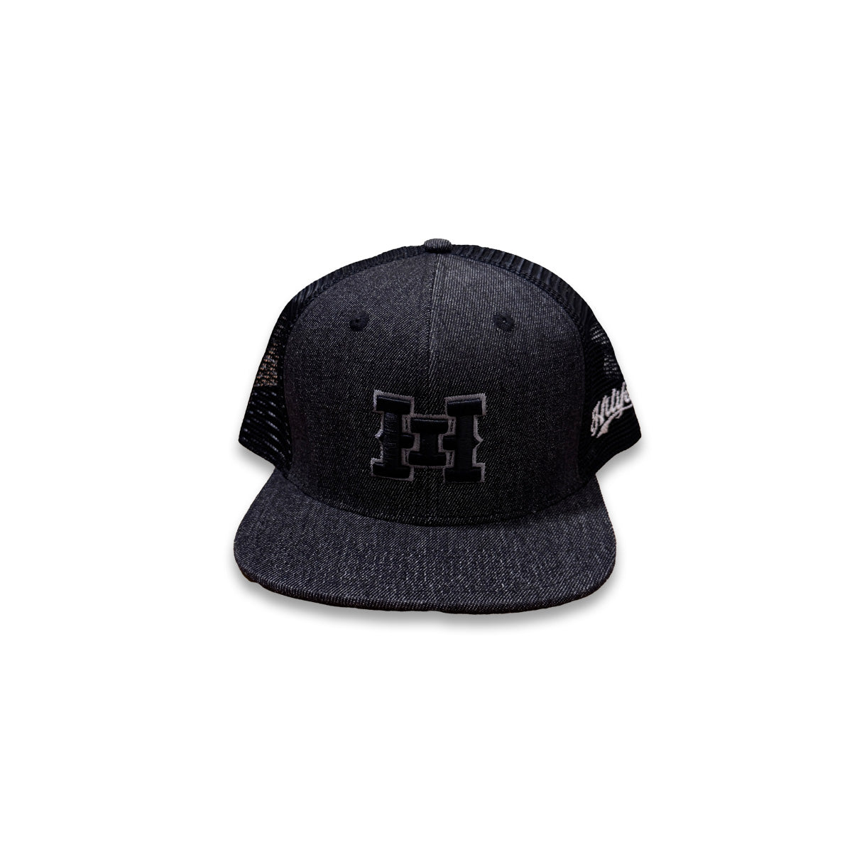 HI logo Snapback hats Black Denim Mesh