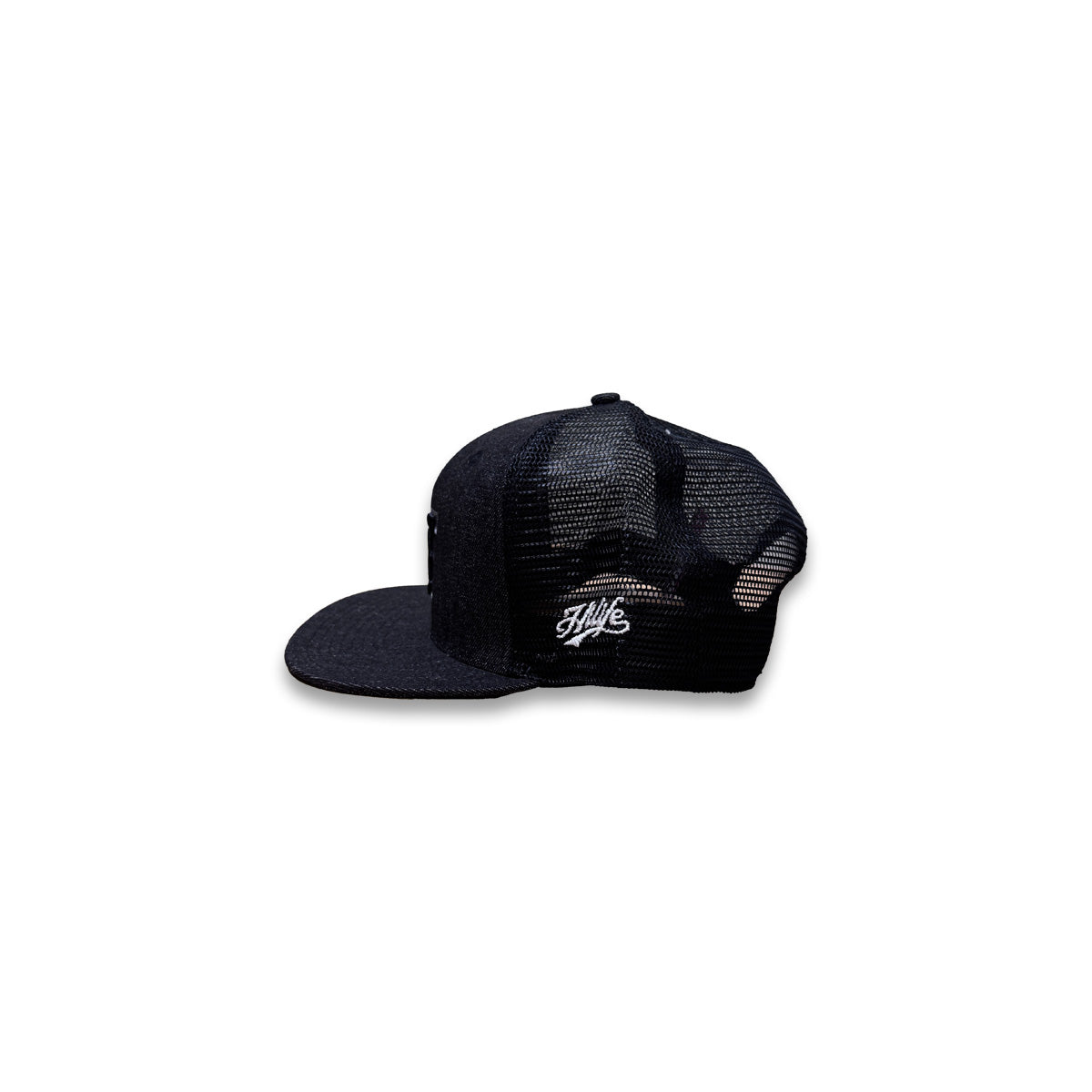 HI logo Snapback hats Black Denim Mesh