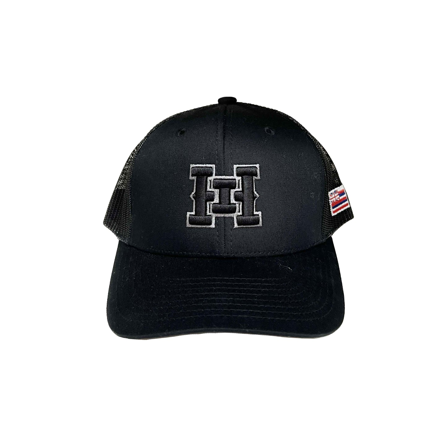 HI logo Snapback Black Mesh Curved Bill