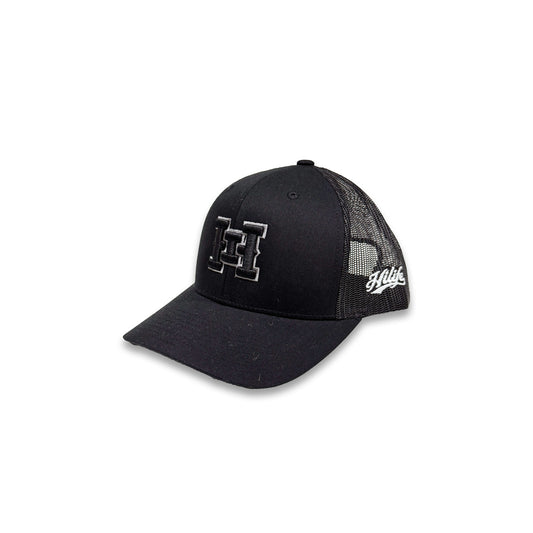 HI logo Snapback Black Mesh Curved Bill