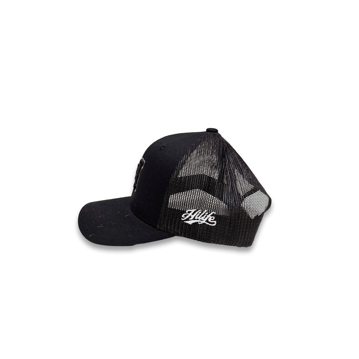 HI logo Snapback Black Mesh Curved Bill