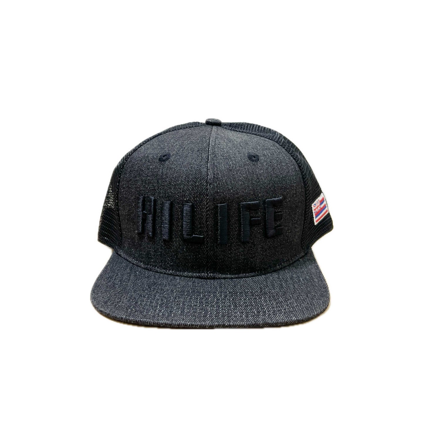 HILIFE 3D logo Snapback hats Black Denim Mesh