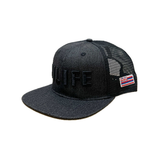 HILIFE 3D logo Snapback hats Black Denim Mesh