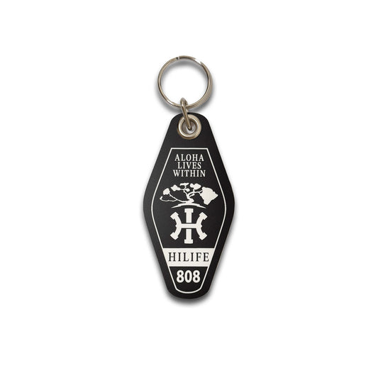 Keychain - Laser Engraved Acrylic Motel Black - HI - Key Tags