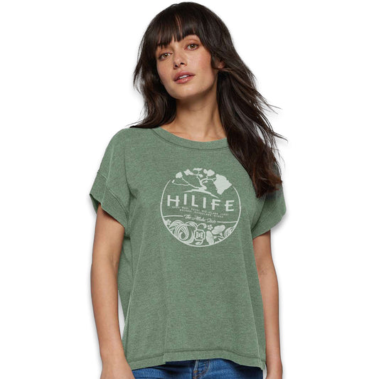 Women's Relaxed Vintage Wash Tee Aloha Circle 50/50