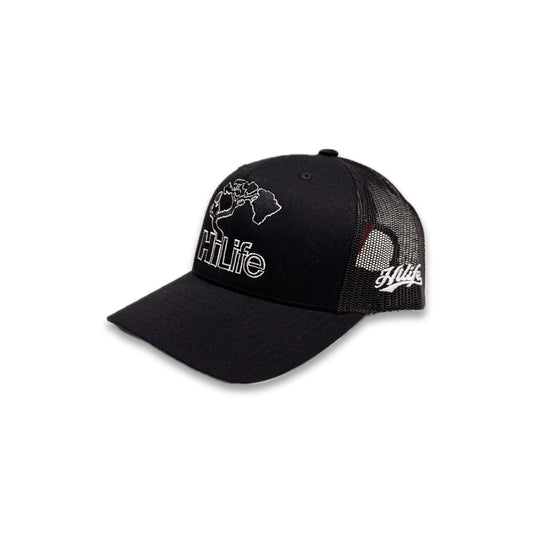 BASIC LOGO Snapback hats Black Mesh Curved Bill