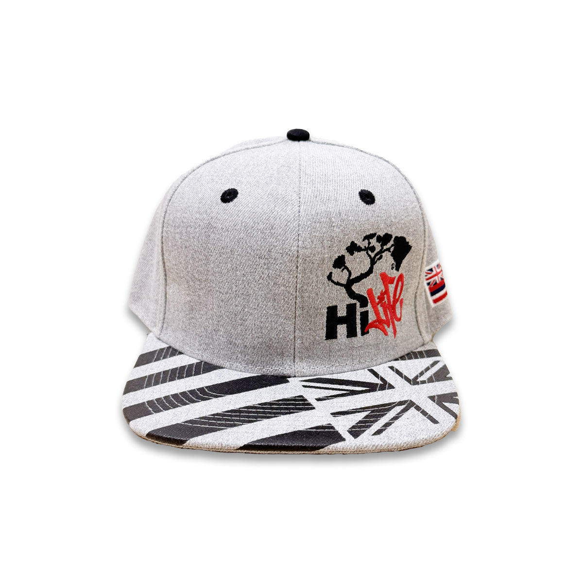 Hapa Snapback hats  Heather/Black Hawaiian Flag Bill