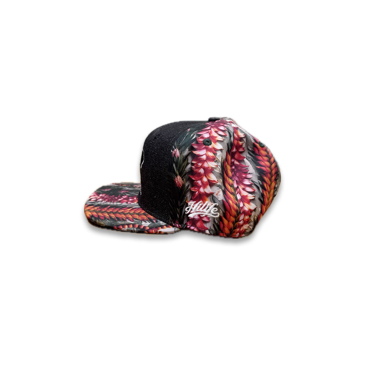 BASIC LOGO Snapback hats Black Denim/ Hawaiian Leis