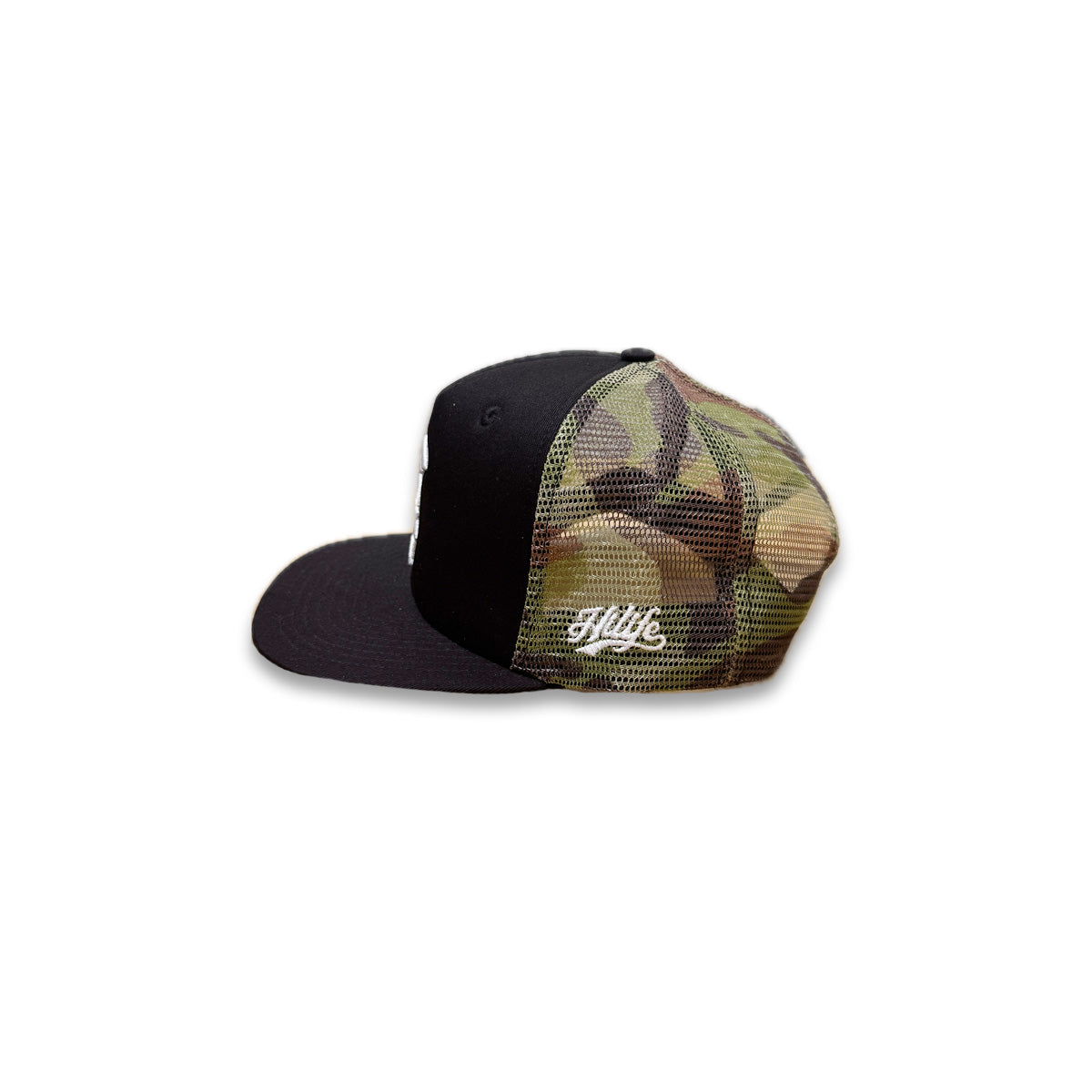 Warrior 3D Snapback hats 5 Panel Black / Camo Mesh