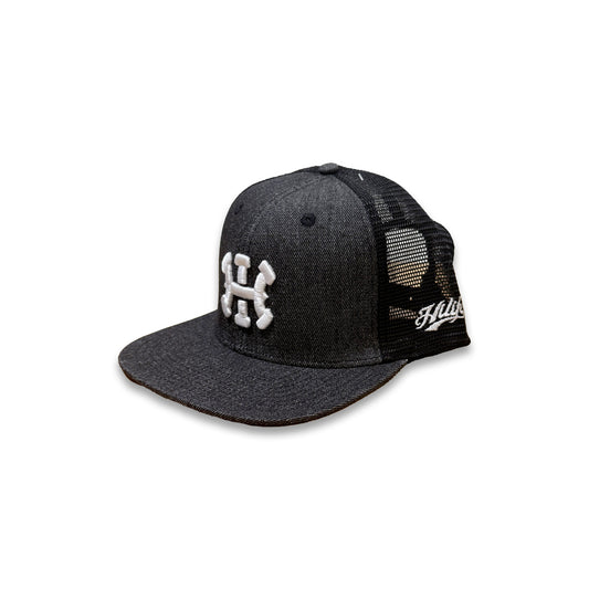 NEW HI 3D Snapback hats Black Denim/Black Mesh