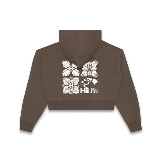 Women's Relaxed Cropped Full-Zip Hoodie Quilt