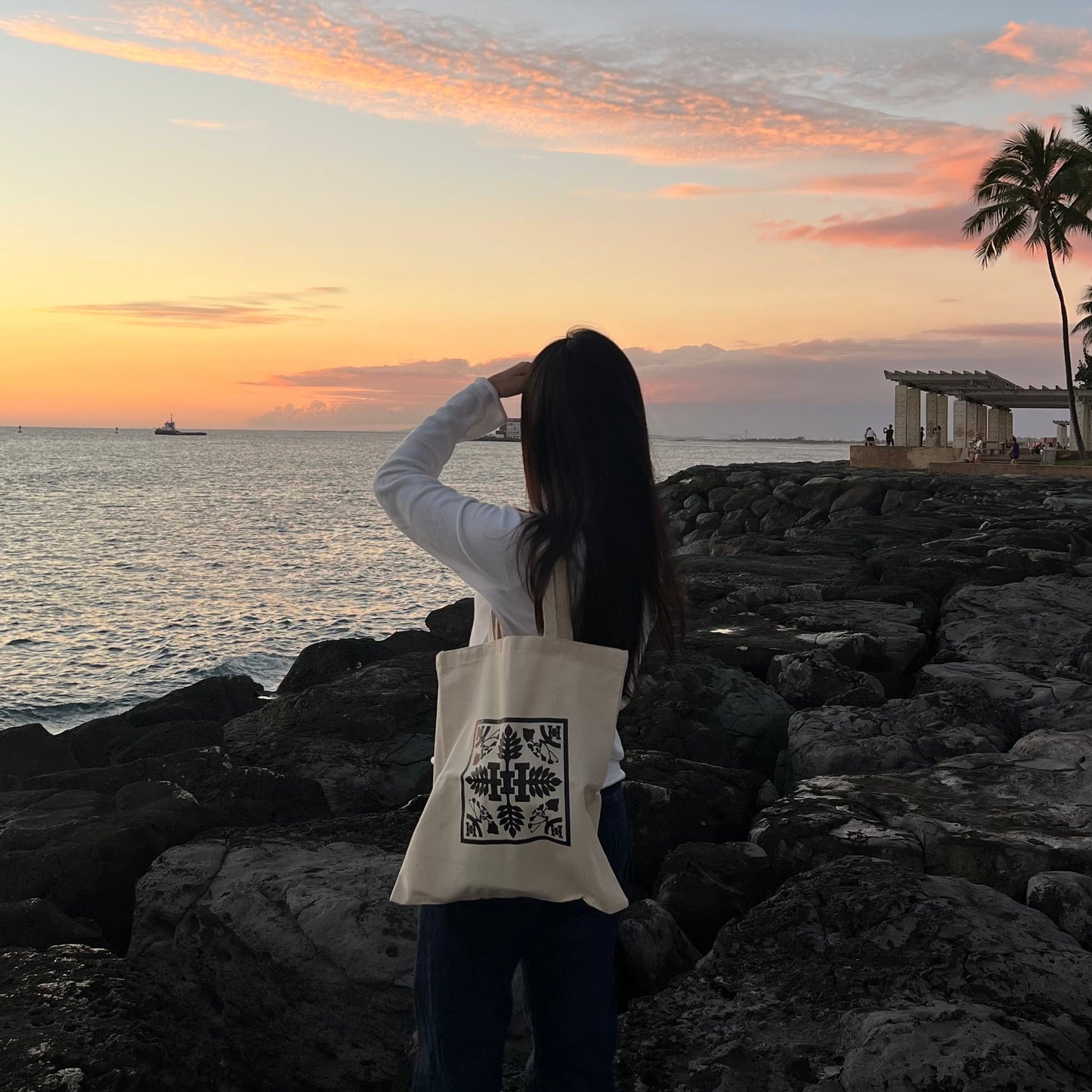 Tree Quilt Cotton Canvas Tote Bag