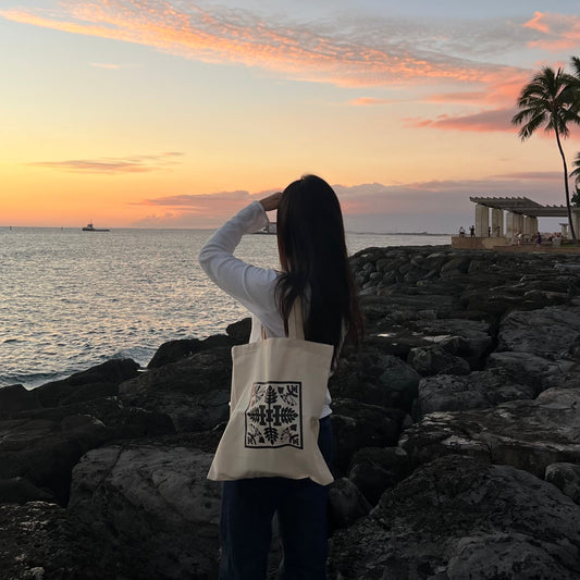 Tree Quilt Cotton Canvas Tote Bag