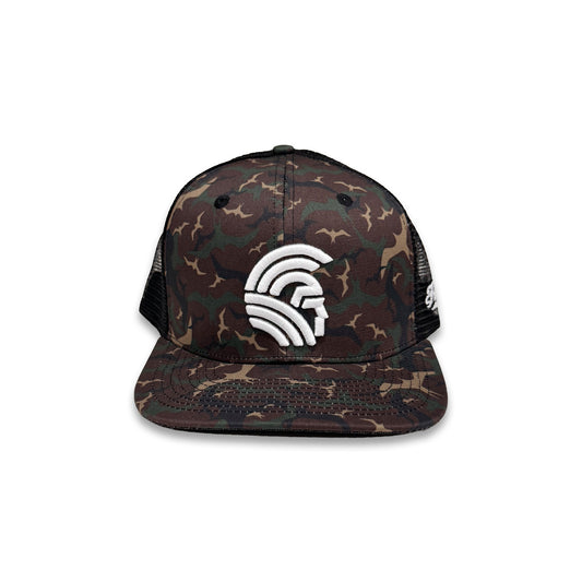 Warrior 3D Snapback hats Woodland Iwa Camo Mesh