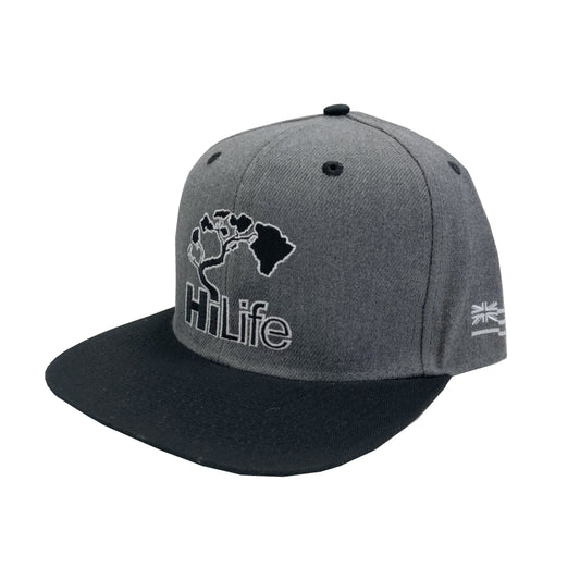 BASIC LOGO Snapback hats Dark Heather/Black